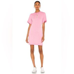 Cotton Citizen Crew Neck ShortSleeve Mini Tshirt Dress Large Hot Pink